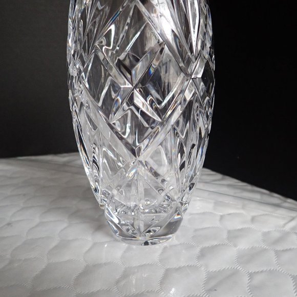 American Brilliant Cut Glass 6" Dimple Rim Vase - Picture 2 of 5